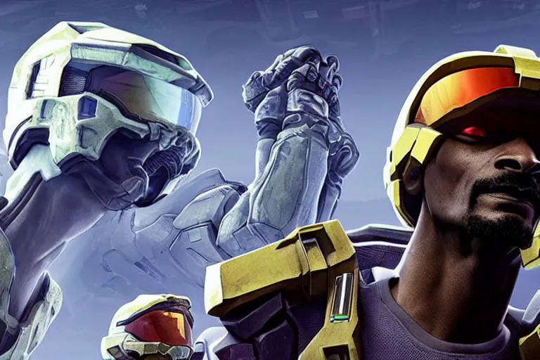 Image similar to snoop dogg in halo