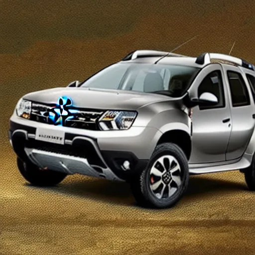 Prompt: Renault duster with tank turret