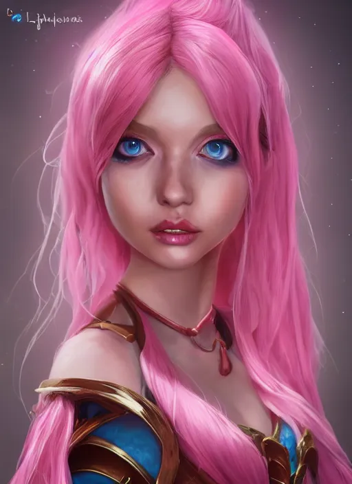 Image similar to joyful seraphine, from league of legends, pink hair, au naturel, studio microphone, new musical instruments, hyper detailed, digital art, trending in artstation, cinematic lighting, studio quality, smooth render, unreal engine 5 rendered, octane rendered, art style by klimt and nixeu and ian sprigger and wlop and krenz cushart