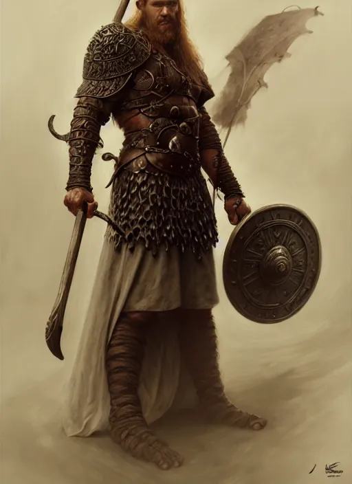 Image similar to viking berserker, diffuse lighting, fantasy, intricate, elegant, highly detailed, lifelike, photorealistic, digital painting, artstation, illustration, concept art, smooth, sharp focus, art by John Collier and Albert Aublet and Krenz Cushart and Artem Demura and Alphonse Mucha