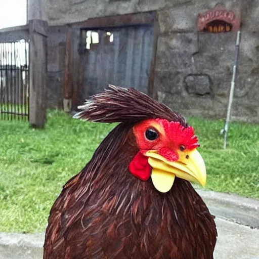 Image similar to cute chicken dressed as a prisioner