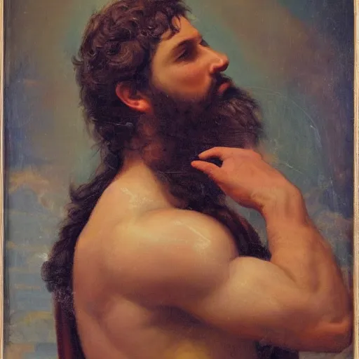 Image similar to bosski roman as greek god portrait