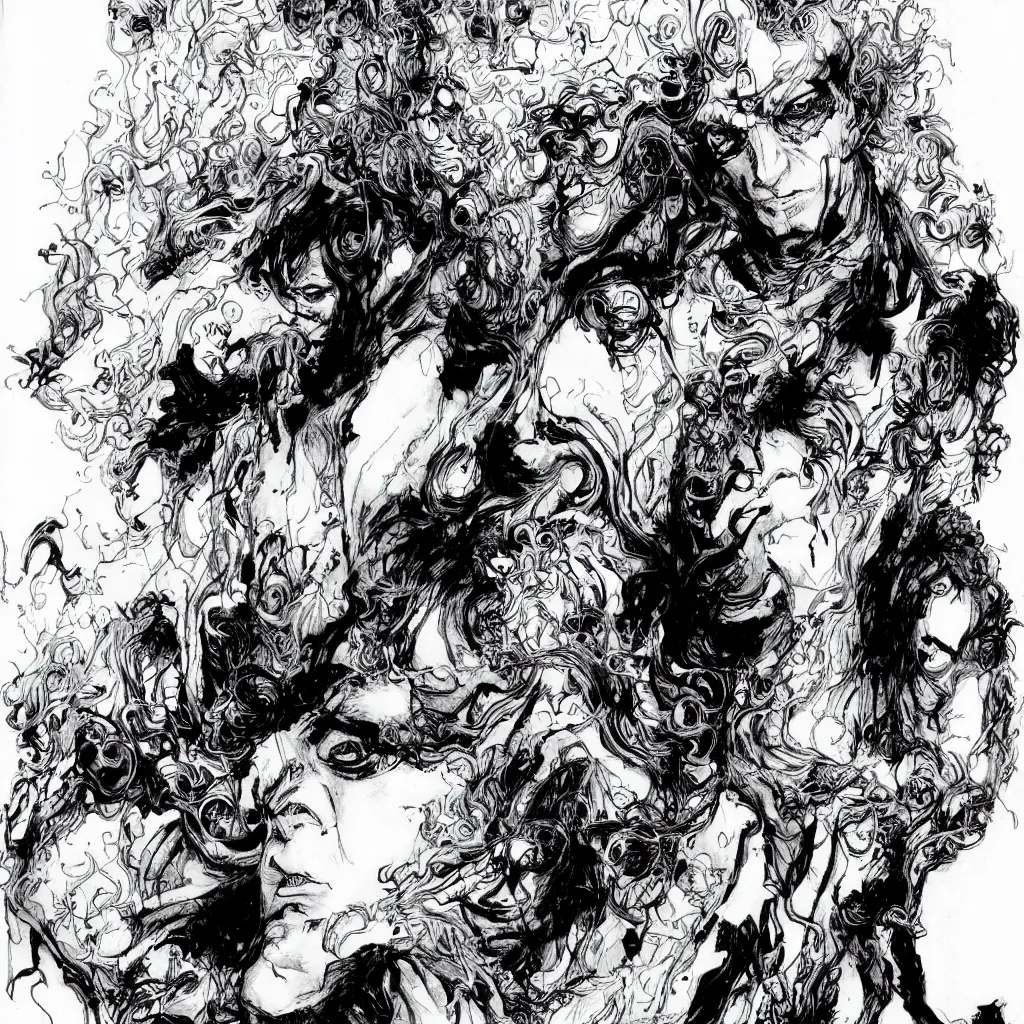 Image similar to The sandman drawing by Kim Jung gi and Karl Kopinski