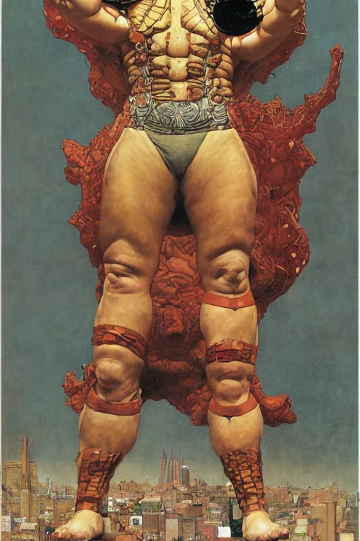 Image similar to full length portrait of akebono taro as marvel's juggernaut, new york, painted by lawrence alma tadema, zdzislaw beksinski, norman rockwell, jack kirby, tom lovell, alex malveda, greg staples