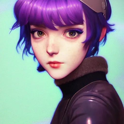 Image similar to a beautiful ramona flowers with head tilted back, focus close on eyes realistic skin texture, eighties holographic art by ilya kuvshinov monet range murata artgerm katsuhiro otomo norman rockwell, highly detailed intricately sharp focus, bedroom eyes trending on pinterest vogue italia unreal engine 5, 4 k uhd image