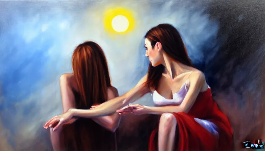 Image similar to the two complementary forces that make up all aspects and phenomena of life, by Emilia Wilk