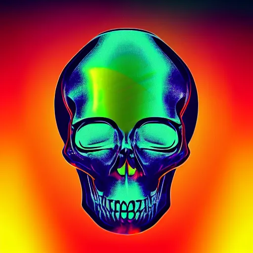 Image similar to Holographic skull with windows xp style and VHS effect