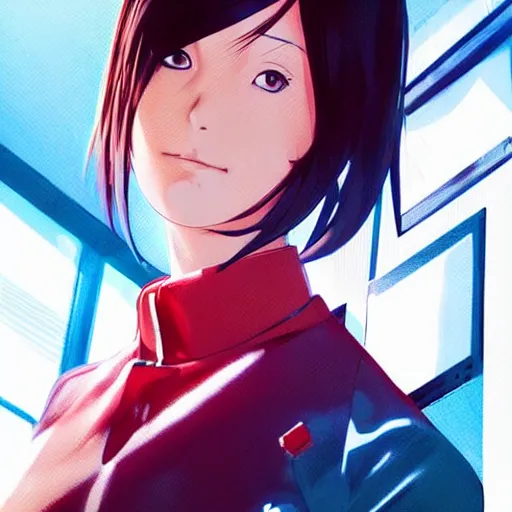 Image similar to manga girl in a white medical uniform with red details, fine - face, olivia wilde, realistic shaded perfect face, fine details. anime. realistic shaded lighting poster by ilya kuvshinov katsuhiro otomo ghost - in - the - shell, magali villeneuve, artgerm, jeremy lipkin and michael garmash and rob rey