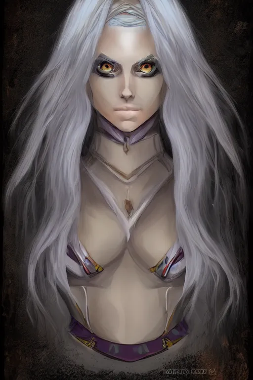 Image similar to a portrait of my next DND sorceress character , concept art, , CGI anime art.