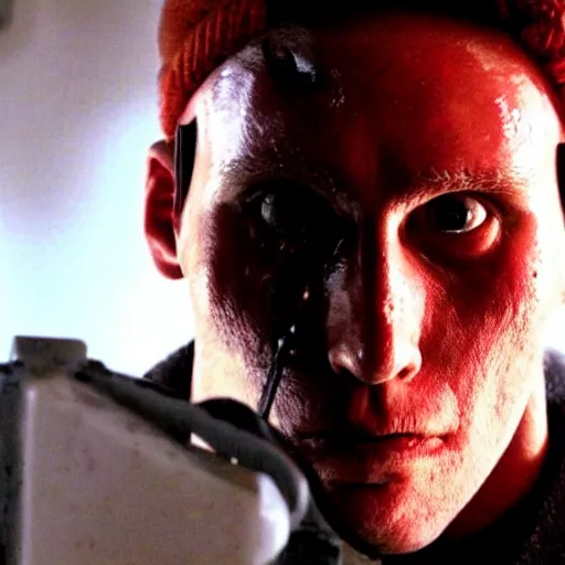 Prompt: Live Action Still of Jerma in SAW II, real life, hyperrealistic, ultra realistic, realistic, highly detailed, epic, HD quality, 8k resolution, body and headshot, film still