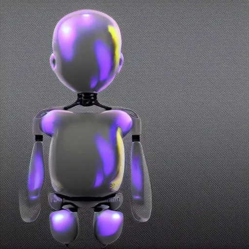 Prompt: soft robot with translucent skin and human organs