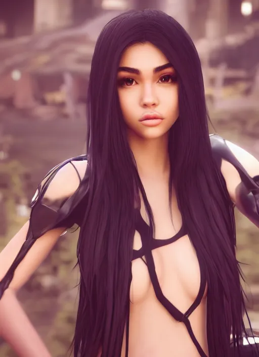 Image similar to Madison Beer as a video game character, digital art, unreal engine, unreal engine render, blender render, render, 4k, coherent