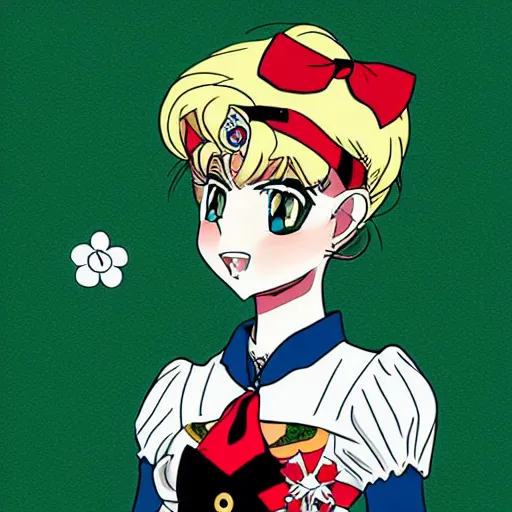 Image similar to lukashenko in style of sailor moon, anime, perfect faces, fine details