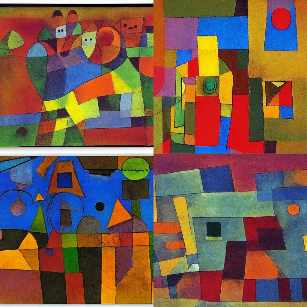 Prompt: unknown beautiful painting diorama by Paul Klee