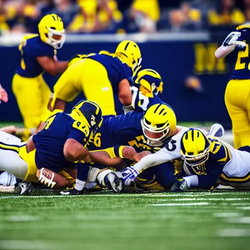 Image similar to university of michigan football game, sports photography, the players are all hamsters