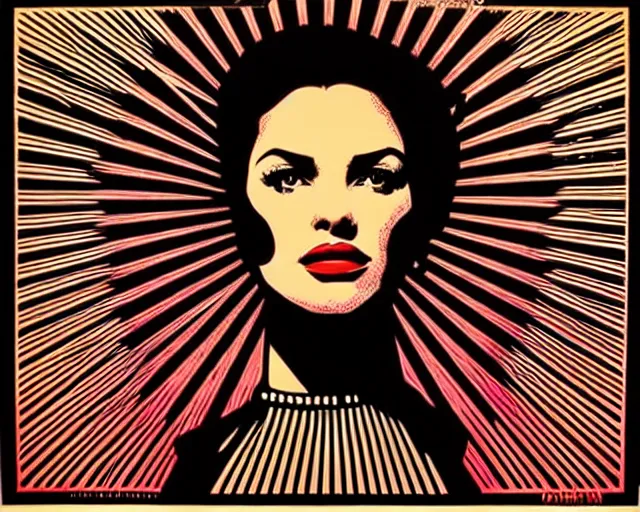 Image similar to artwork by shepard fairey