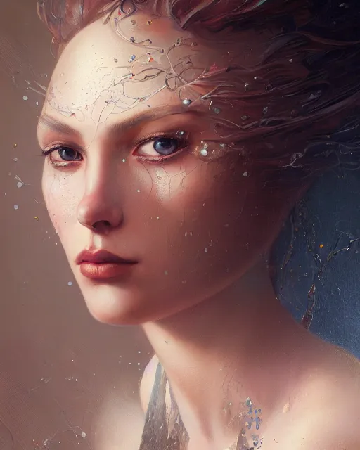 Image similar to portrait of a young woman, by karol bak, james jean, tom bagshaw, rococo, sharp focus, trending on artstation, cinematic lighting, hyper realism, octane render, 8 k, hyper detailed.