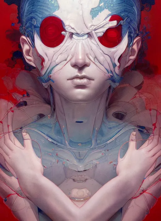Image similar to prompt : figurative unique features fascinating subconscious, portrait soft light painted by james jean and katsuhiro otomo and erik jones, inspired by akira anime, smooth face feature, intricate oil painting, high detail illustration, sharp high detail, manga and anime 1 9 9 9