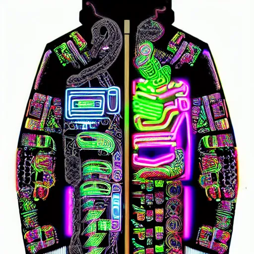 Image similar to detailed quetzalcoatl portrait Neon Operator, cyberpunk futuristic neon, reflective puffy coat, decorated with traditional mayan ornaments by Ismail inceoglu dragan bibin hans thoma !dream detailed portrait Neon Operator Girl, cyberpunk futuristic neon, reflective puffy coat, decorated with traditional Japanese ornaments by Ismail inceoglu dragan bibin hans thoma greg rutkowski Alexandros Pyromallis Nekro Rene Maritte Illustrated, Perfect face, fine details, realistic shaded, fine-face, pretty face
