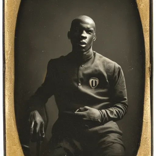 Image similar to A grime MC, ambrotype