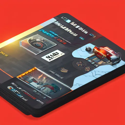 Image similar to car engine, car parts concept, card, comic page, realistic fortnite, ui card, Octane render, pixel art