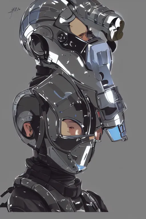 Image similar to robot ninja mask helmet metal gear solid training suit swat commando, aesthetic octane render, 8 k hd resolution, by ilya kuvshinov and cushart krentz and gilleard james, by carl warner and jim woodring, trending on artstation : 1. 5, sweet joy harmony color scheme