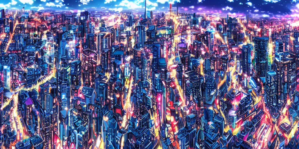 Prompt: hd anime cityscape, 4 k, stunning - n 6