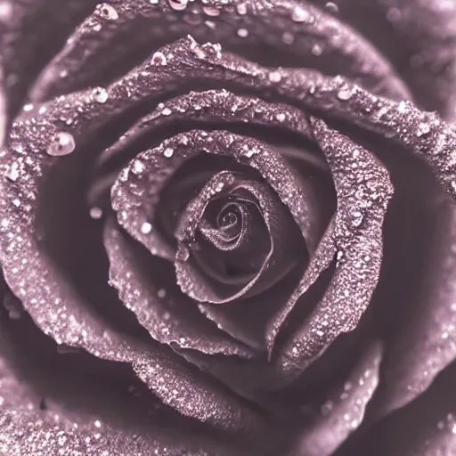 Image similar to award - winning macro of a beautiful black rose made of glowing molten magma