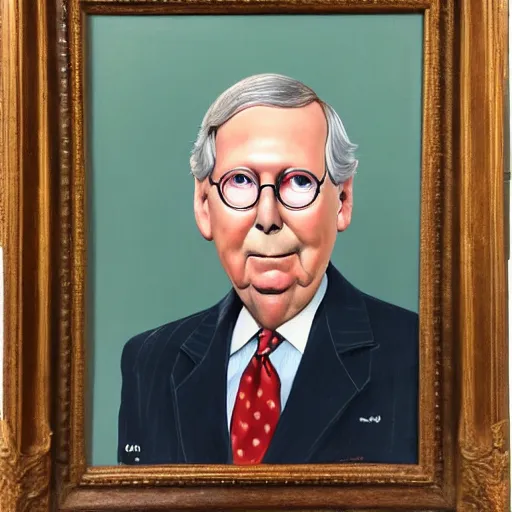 Image similar to historic portrait of mitch mcconnell, half man, half turtle, martha greta kempton, frank o salisbury, granville chandor, thomas edgar stevens, oil painting