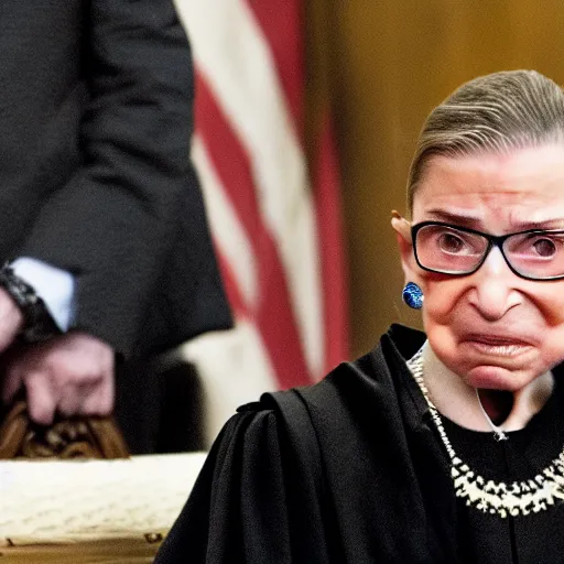 Prompt: ruth bader ginsburg final moments, cctv footage