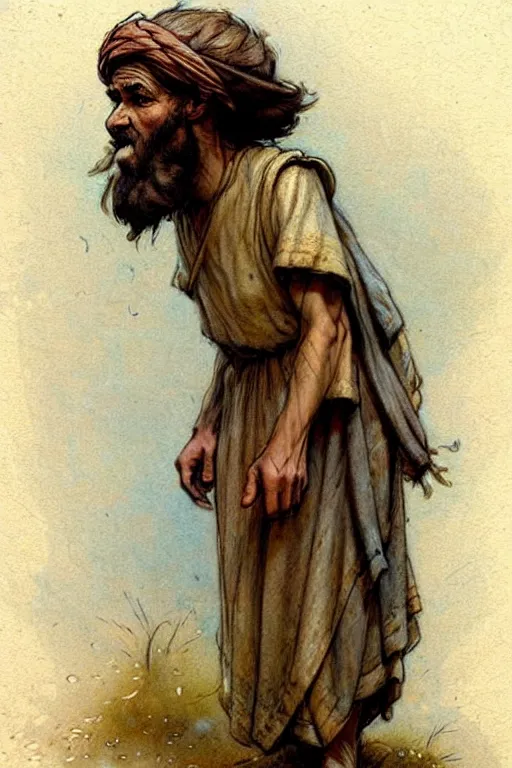 Image similar to (((((1950s bible character moses . muted colors.))))) by Jean-Baptiste Monge !!!!!!!!!!!!!!!!!!!!!!!!!!!