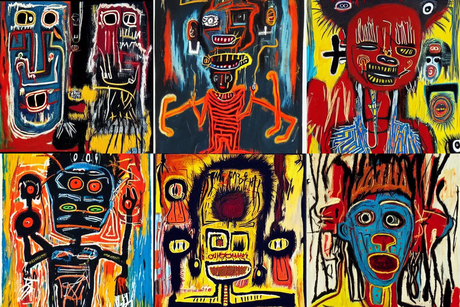 Image similar to extremely highly detailed African voodoo paintings by Jean-Michel Basquiat