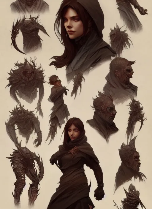 Prompt: character sheet getting shreddered, intricate, brutal, highly detailed, digital painting, artstation, concept art, smooth, sharp focus, illustration, art by artgerm and greg rutkowski and alphonse mucha, 8 k