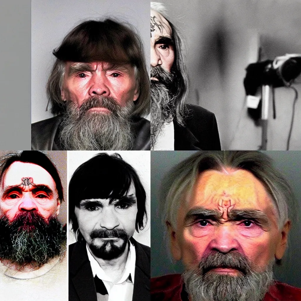Prompt: Charles Manson and Donald Trump's lovechild
