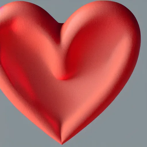 Image similar to 3d render of a badly formed red putty heart shape in the middle of a gray sheet of paper