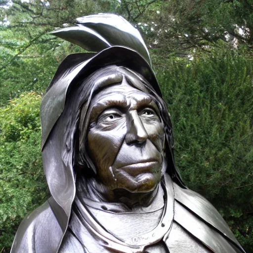 Image similar to metal sculpture of chief seattle