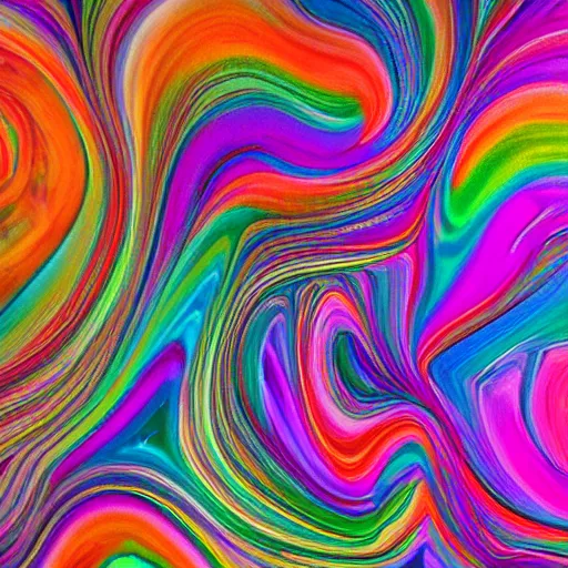 Image similar to fluoralescent patterns swirling through space, twirling, acrylic on canvas, colorful, highly detailed, amazing masterpiece