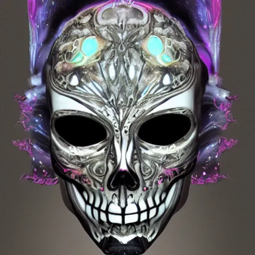 Image similar to galaxy skull gothic mask