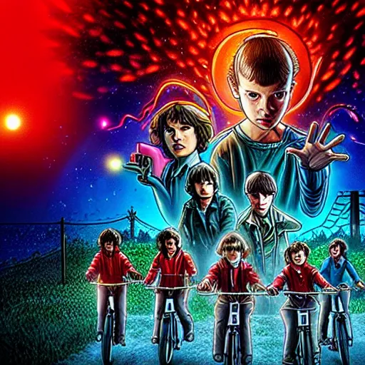 prompthunt: Stranger Things Season 5 Poster, high resolution, hyper  detailed, intricate, photorealistic, all cast members, netfilx !n-9