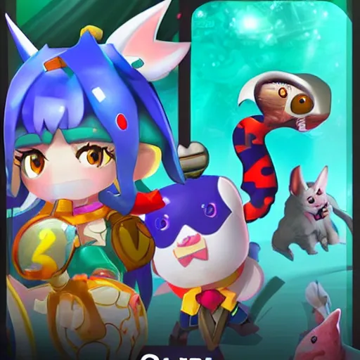 Image similar to mystery creatures from a mobile gacha game