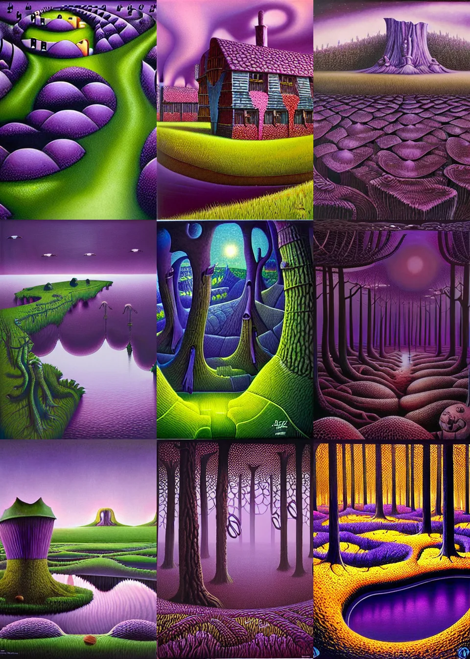 Prompt: dark purple swamp, by jacek yerka