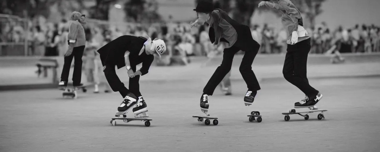 Image similar to donald trump skating at a public skate park, national geographic, canon 5 0 mm, cinematic lighting, photography, retro, film, kodachrome