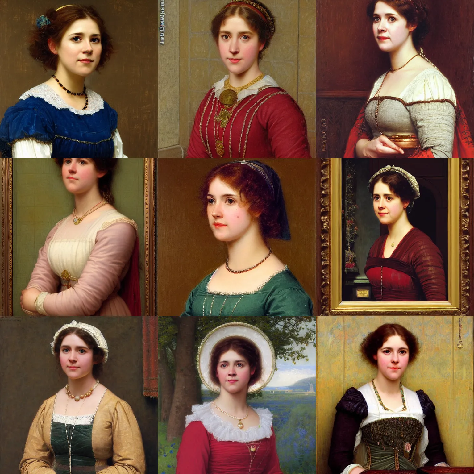 Image similar to portrait of Pam Beesly by edmund blair leighton