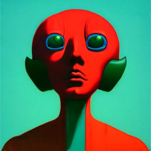 Image similar to gumby ( 1 9 5 3 ) by beeple, beksinski and tristan eaton, dark neon trimmed beautiful dystopian digital art