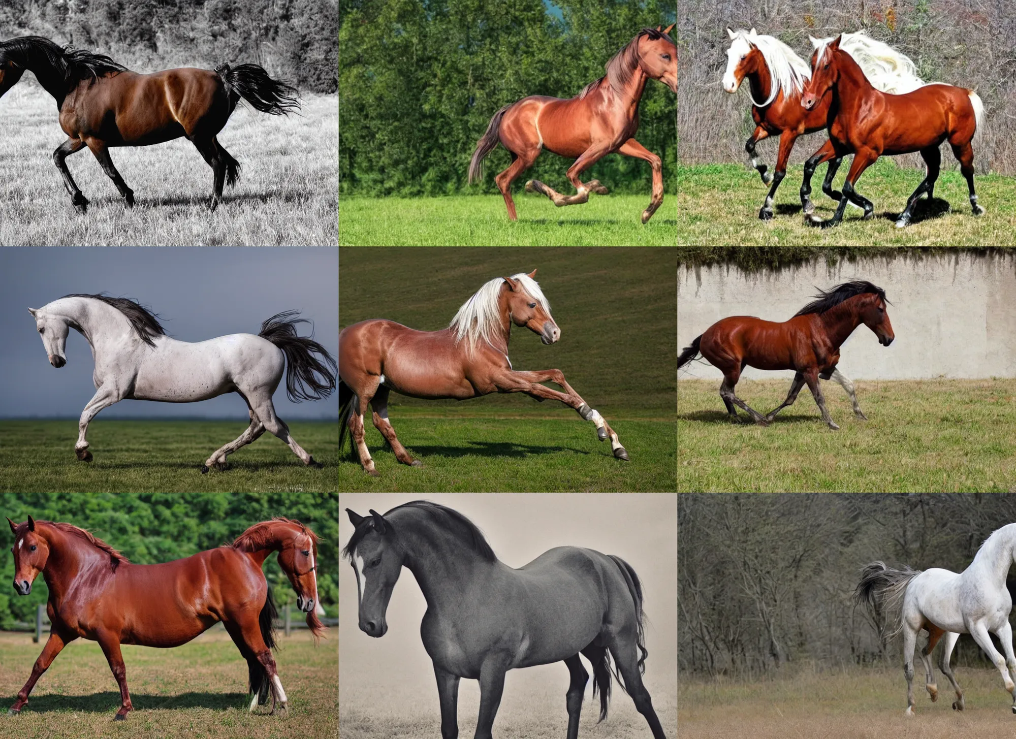 Prompt: six legged horse