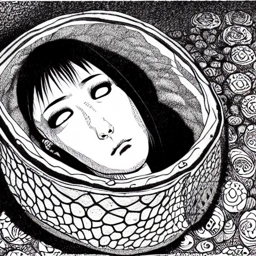 Image similar to mouse in an empty tortoise shell, horror, intricate details, highly detailed. art by junji ito