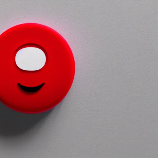 Image similar to Very tiny red alarm clock that looks like the iOS emoji and has the same colors, 3D clay render, 4k UHD, white background, isometric top down left view, diffuse lighting, zoomed out very far