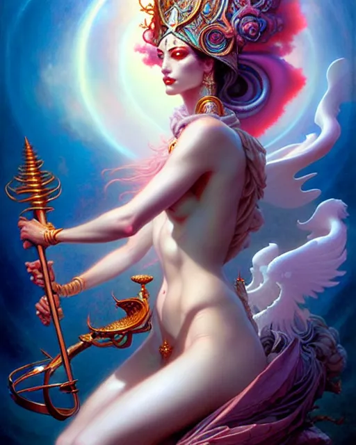 Image similar to goddess of love, beautiful fantasy character portrait, ultra realistic, wide angle, intricate details, highly detailed by peter mohrbacher, boris vallejo, hajime sorayama, wayne barlowe, aaron horkey, gaston bussiere, craig mullins