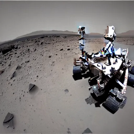 Image similar to spooky unsettling mysterious animal mars rover footage