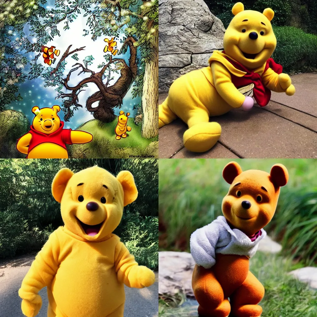 Prompt: winne the pooh instagram model